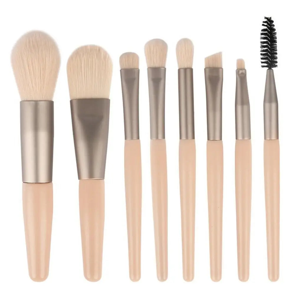 8-Piece Makeup Brush Set with Travel Bag