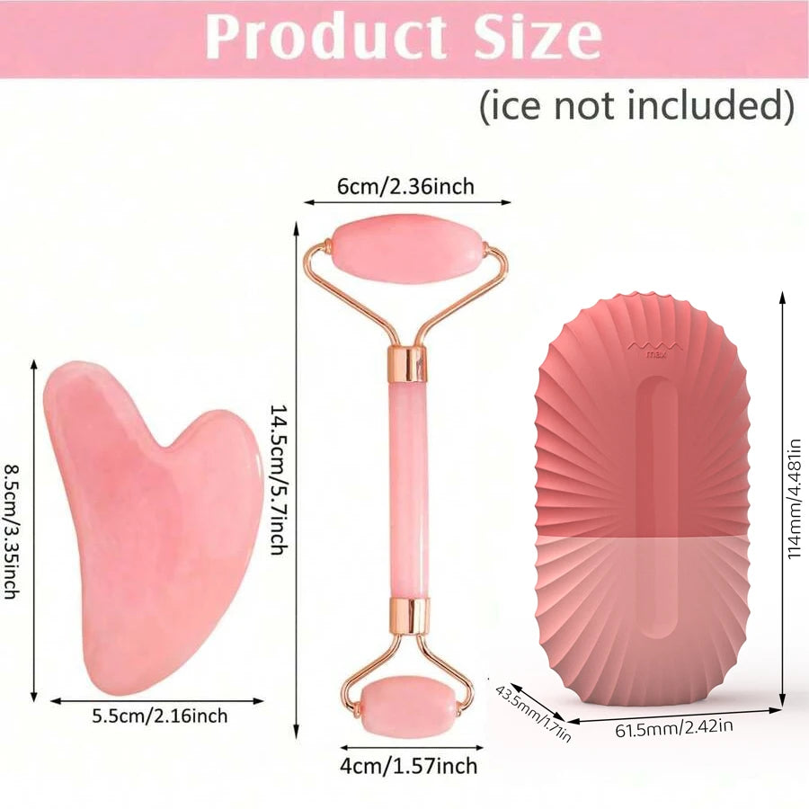 1/2/3pcs Ice Face Roller Facial Ice Roller Set,Facial Massage Roller Tool,Silicone Ice Face Roller,Gua Sha Board Skincare Tool