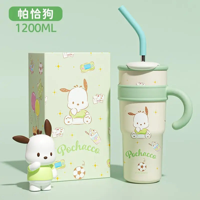 Sanrio Hello Kitty 700/1200ml Stanley Cup Large Capacity Cute Straw Insulated Cup My Melody Cartoon Child Stainless Cup Gift