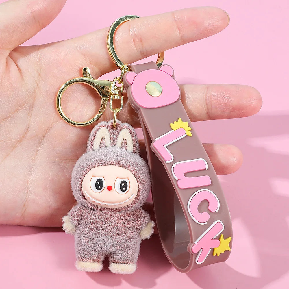 Kawaii Keychain With Bow Car Hanging Pendant Decor Cartoon Backpack Hanging Keychain Charms Keyrings Party Gift For Kid брелок
