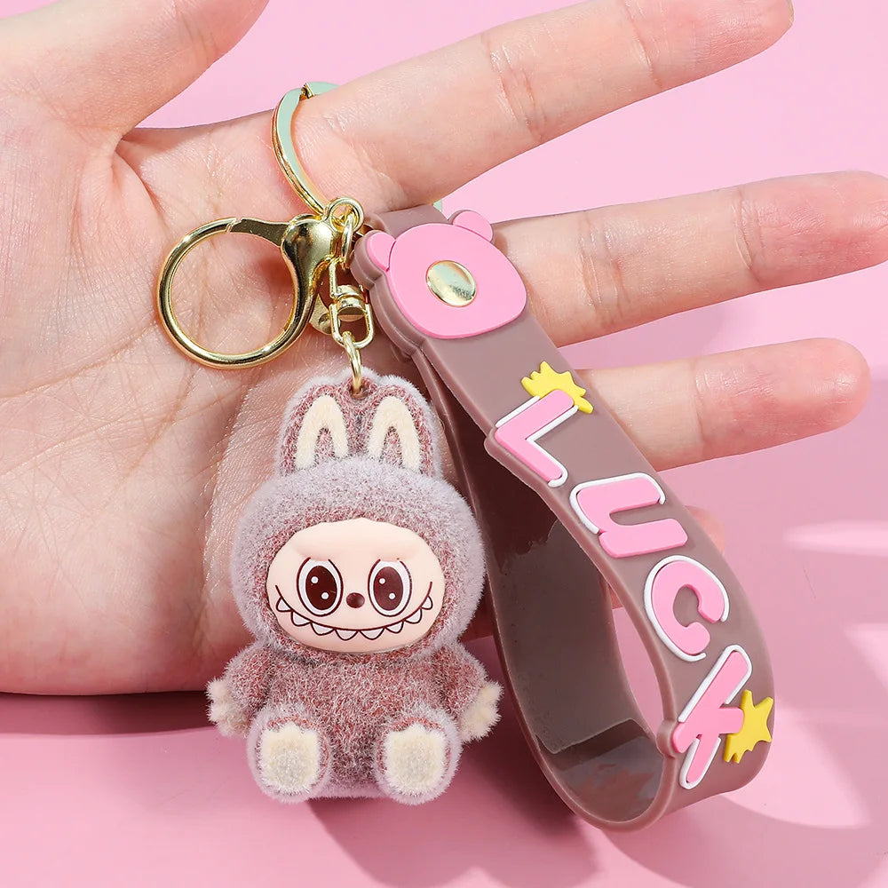 Kawaii Keychain With Bow Car Hanging Pendant Decor Cartoon Backpack Hanging Keychain Charms Keyrings Party Gift For Kid брелок