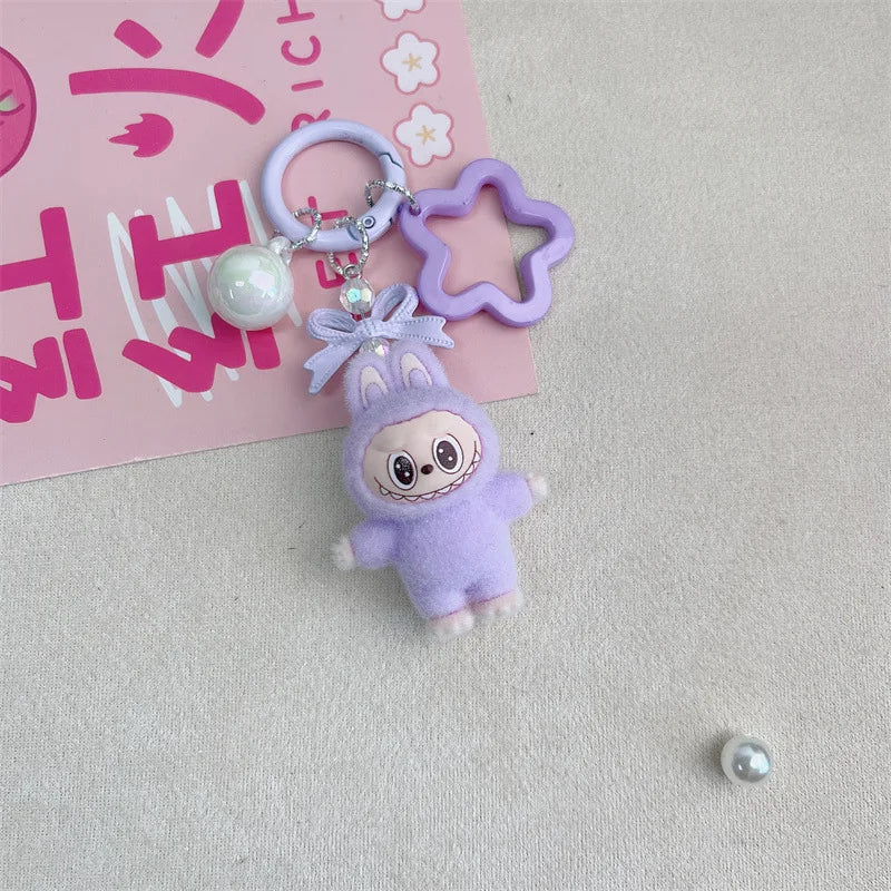 Kawaii Keychain With Bow Car Hanging Pendant Decor Cartoon Backpack Hanging Keychain Charms Keyrings Party Gift For Kid брелок