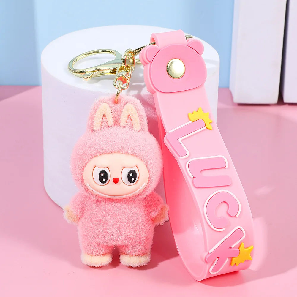 Kawaii Keychain With Bow Car Hanging Pendant Decor Cartoon Backpack Hanging Keychain Charms Keyrings Party Gift For Kid брелок