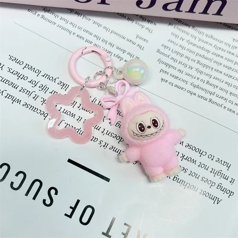 Kawaii Keychain With Bow Car Hanging Pendant Decor Cartoon Backpack Hanging Keychain Charms Keyrings Party Gift For Kid брелок