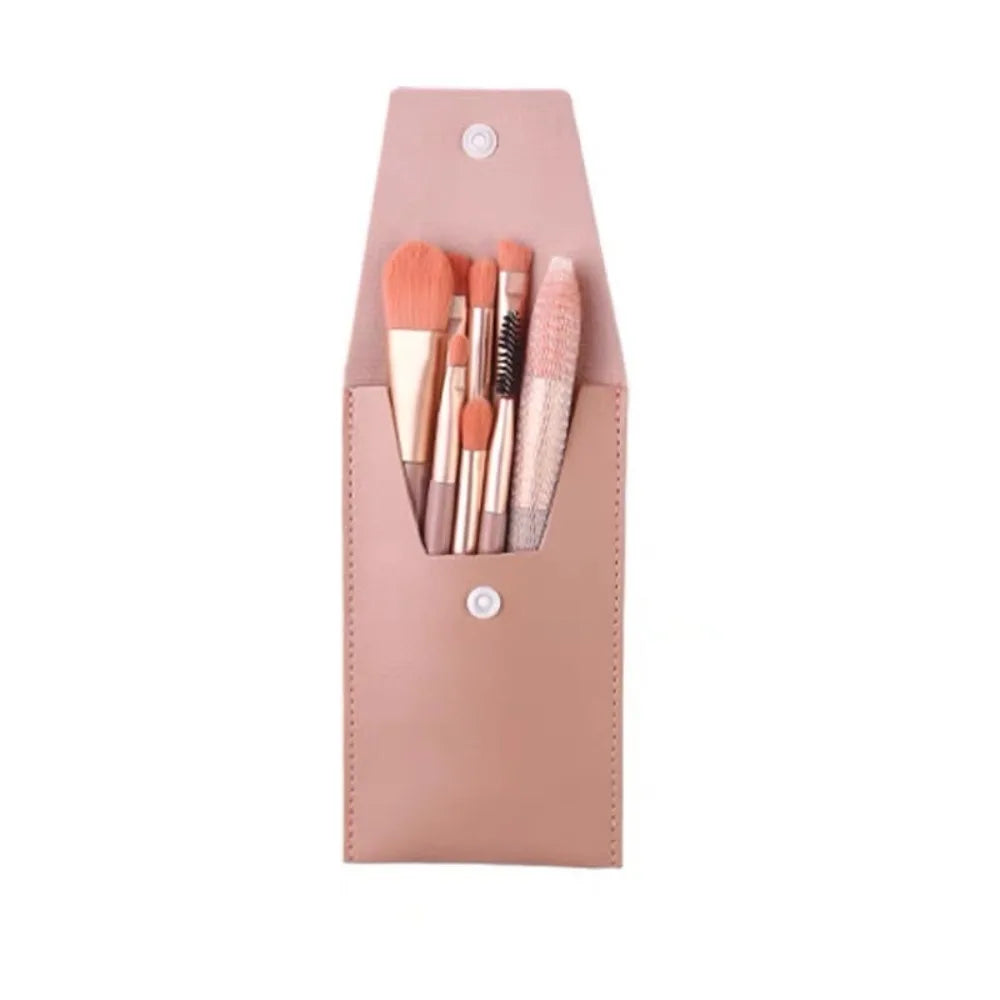 8-Piece Makeup Brush Set with Travel Bag