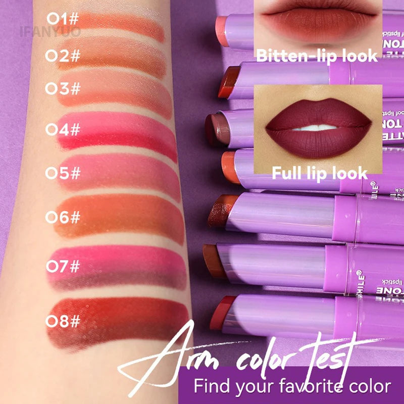 Rose Pink Gradient Lipstick - Waterproof Matte Collection