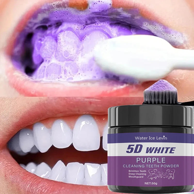 Purple Teeth Whitening Powder - Visible Results in 5 Days