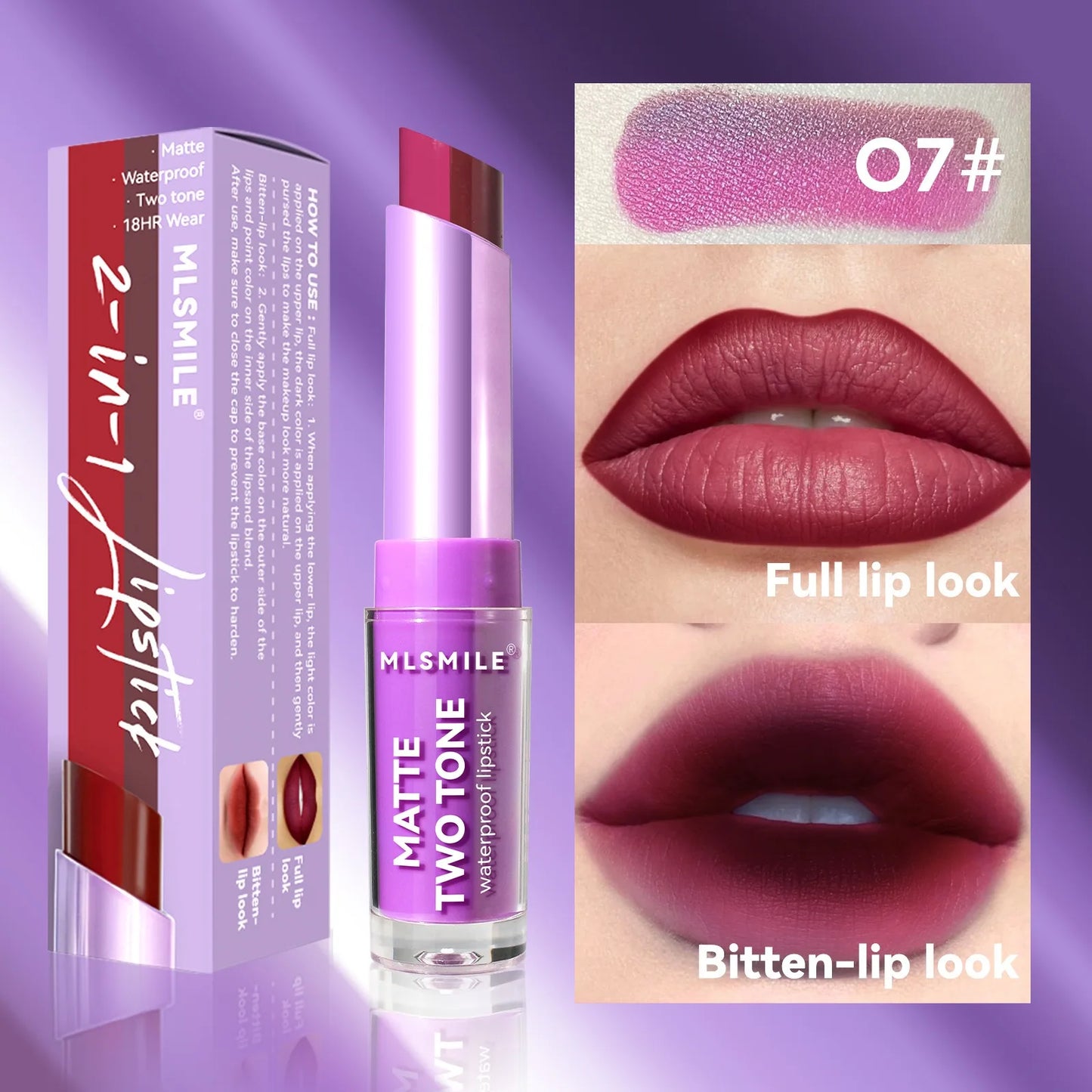Rose Pink Gradient Lipstick - Waterproof Matte Collection