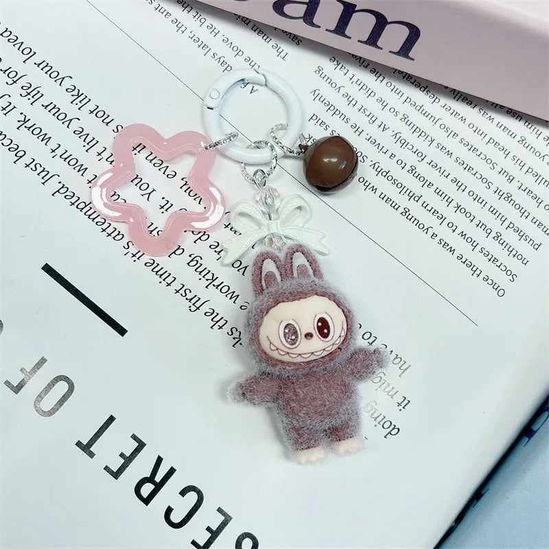 Kawaii Keychain With Bow Car Hanging Pendant Decor Cartoon Backpack Hanging Keychain Charms Keyrings Party Gift For Kid брелок