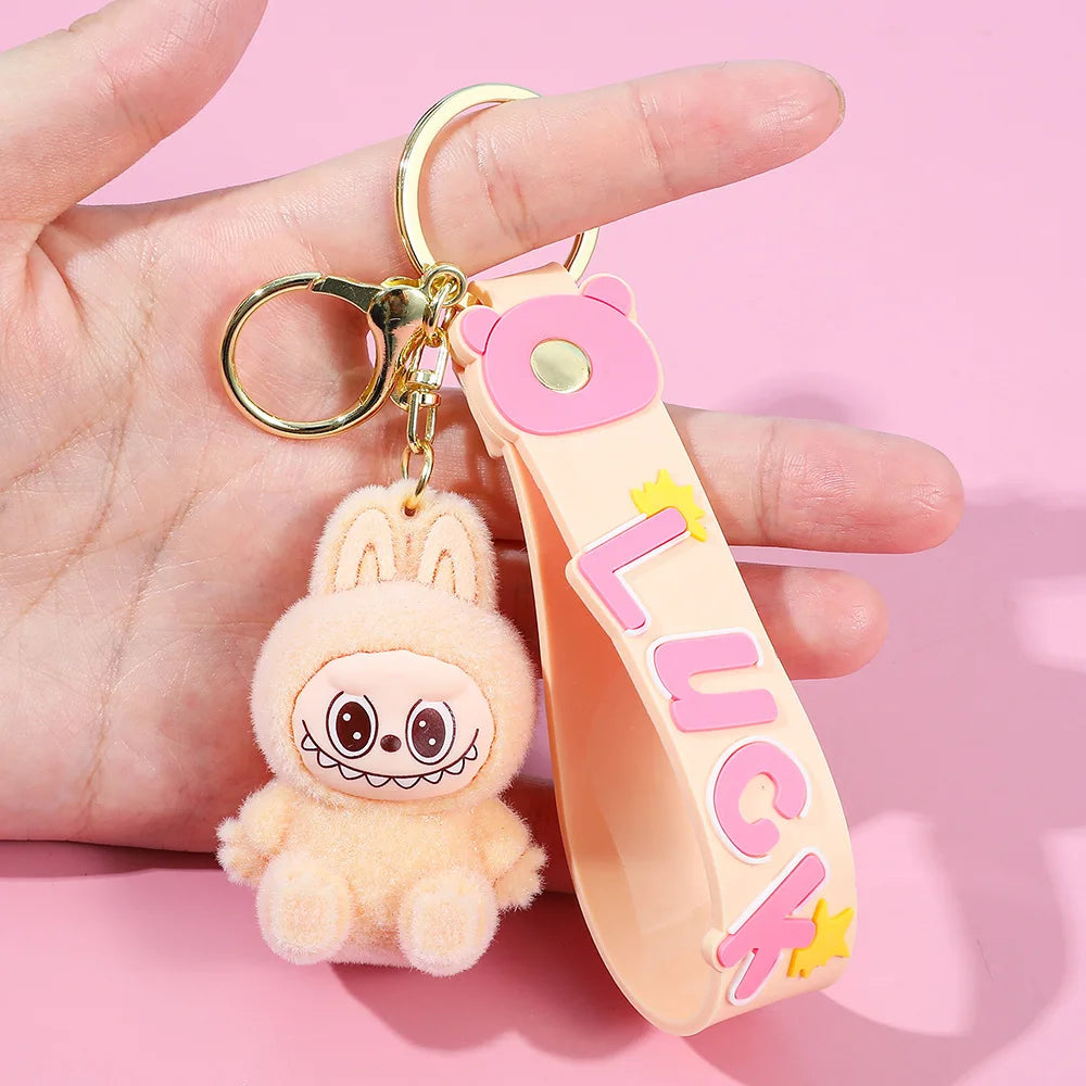 Kawaii Keychain With Bow Car Hanging Pendant Decor Cartoon Backpack Hanging Keychain Charms Keyrings Party Gift For Kid брелок