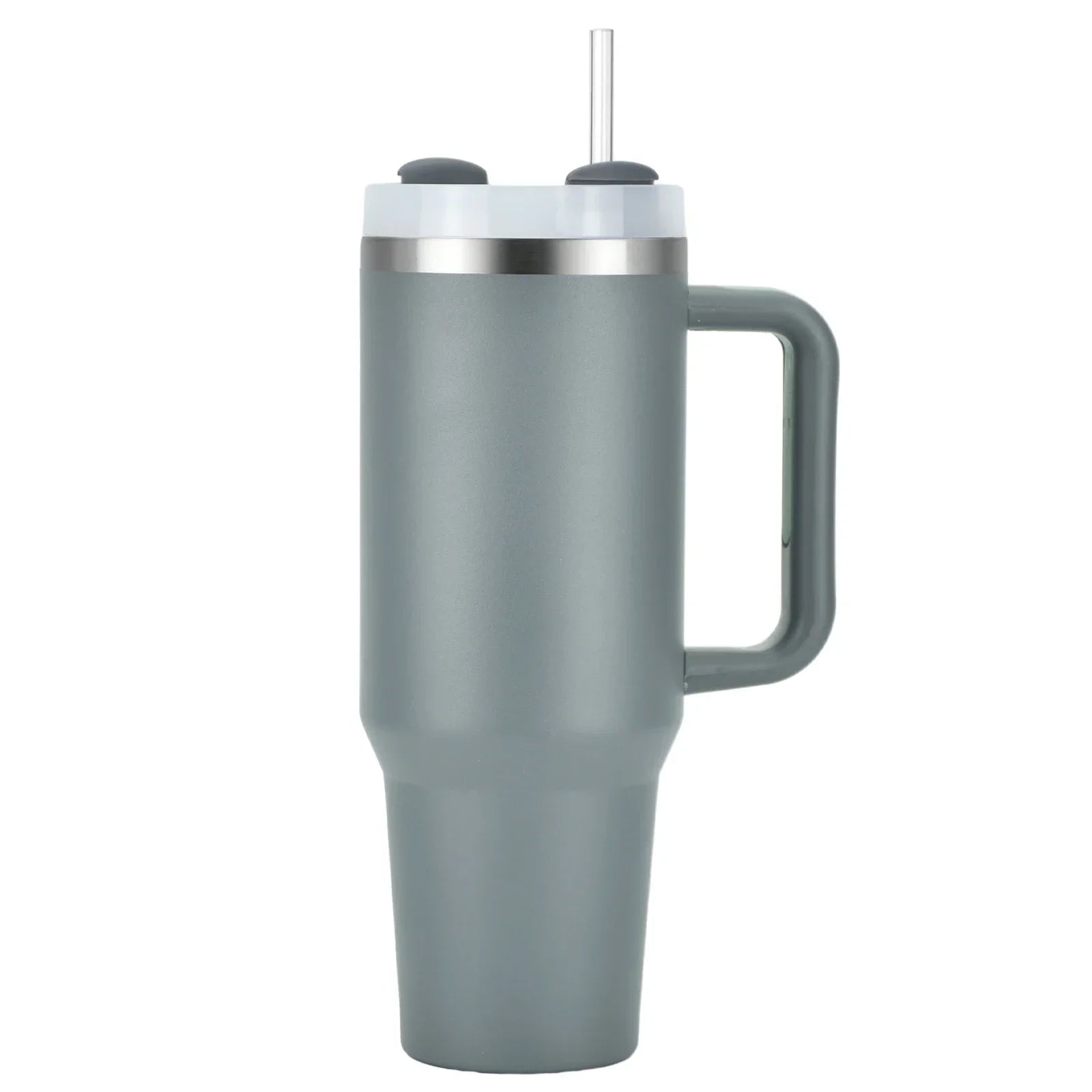 40oz Stainless Steel Tumbler with Handle & Straw - Vacuum Insulated Travel Mug