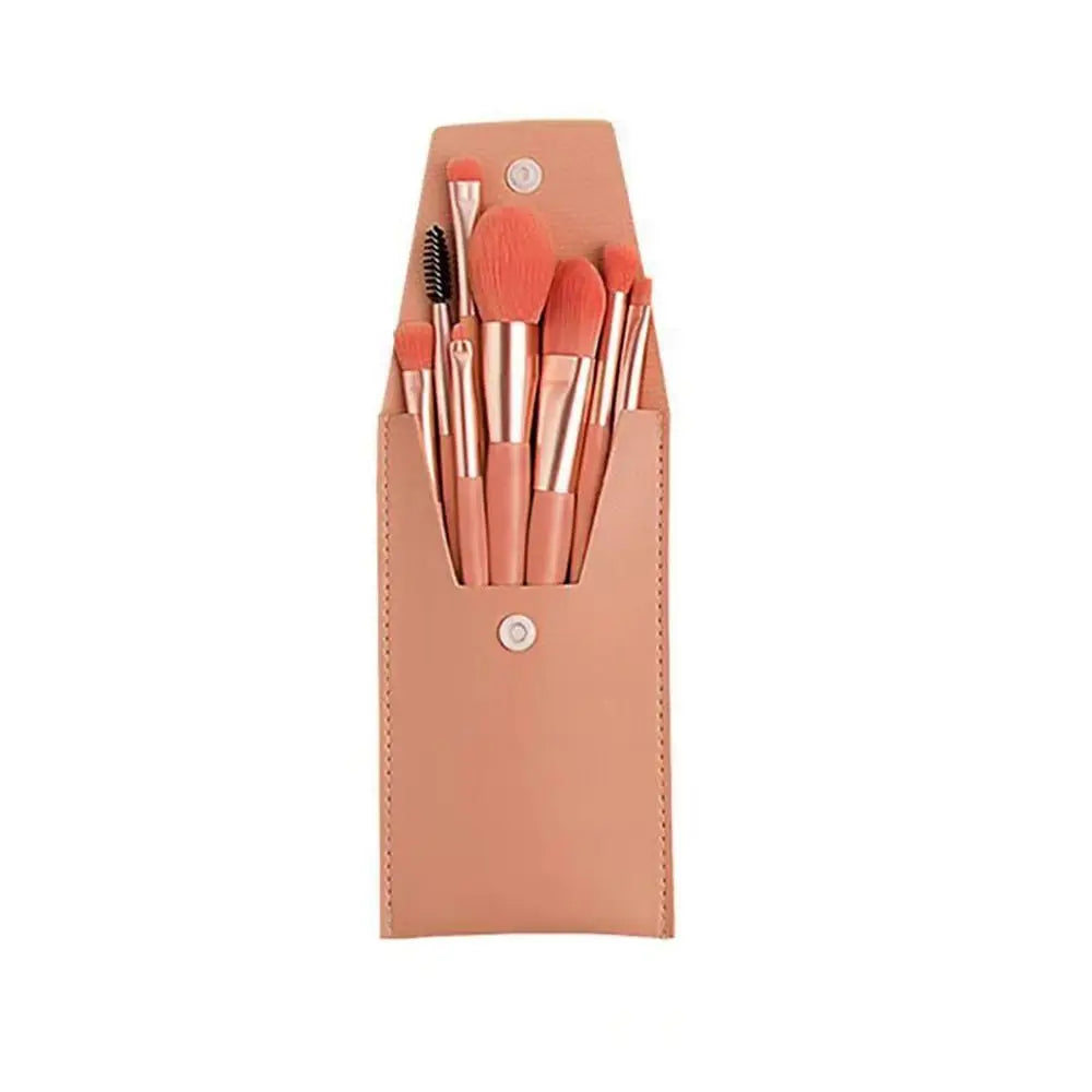 8-Piece Makeup Brush Set with Travel Bag