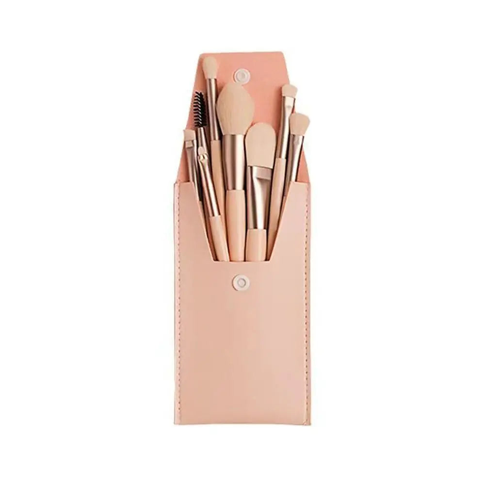 8-Piece Makeup Brush Set with Travel Bag