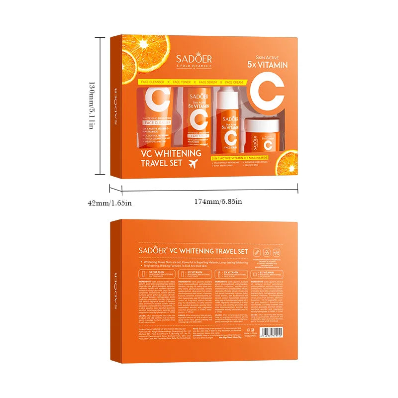 Vitamin C Travel Skin Care Set - 5-Piece Kit