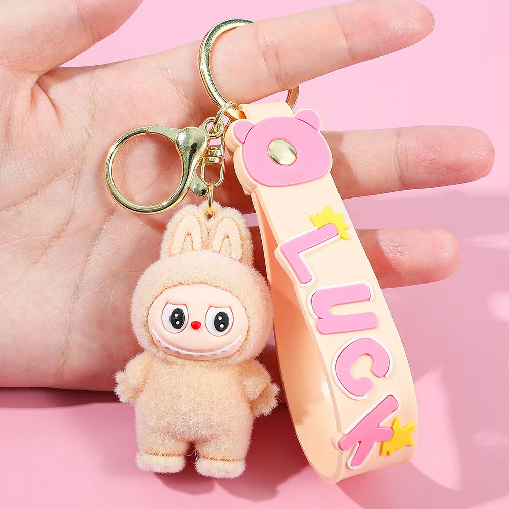 Kawaii Keychain With Bow Car Hanging Pendant Decor Cartoon Backpack Hanging Keychain Charms Keyrings Party Gift For Kid брелок