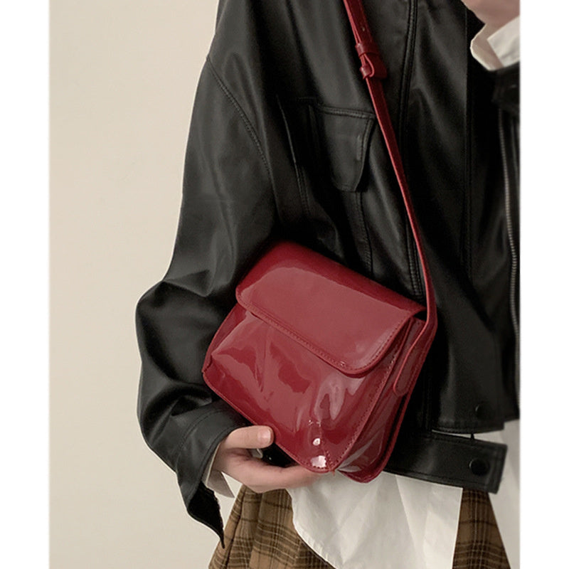 Fashionable Glossy Red Bag For Women