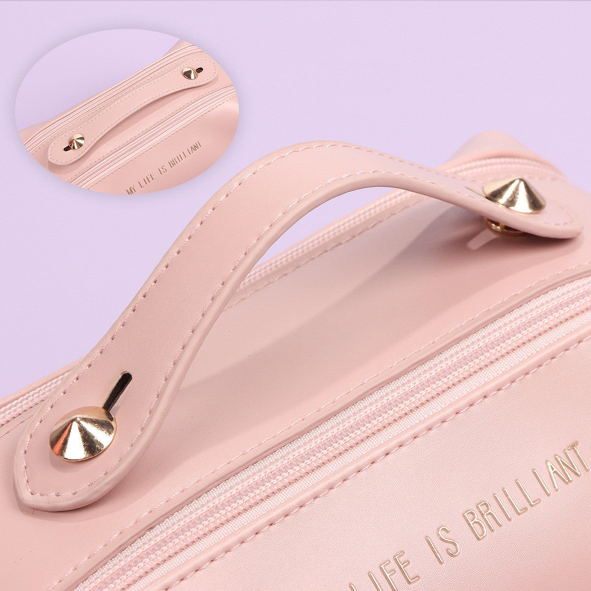 PU Leather Women's Cosmetic Bag Large Capacity Ins High Sense