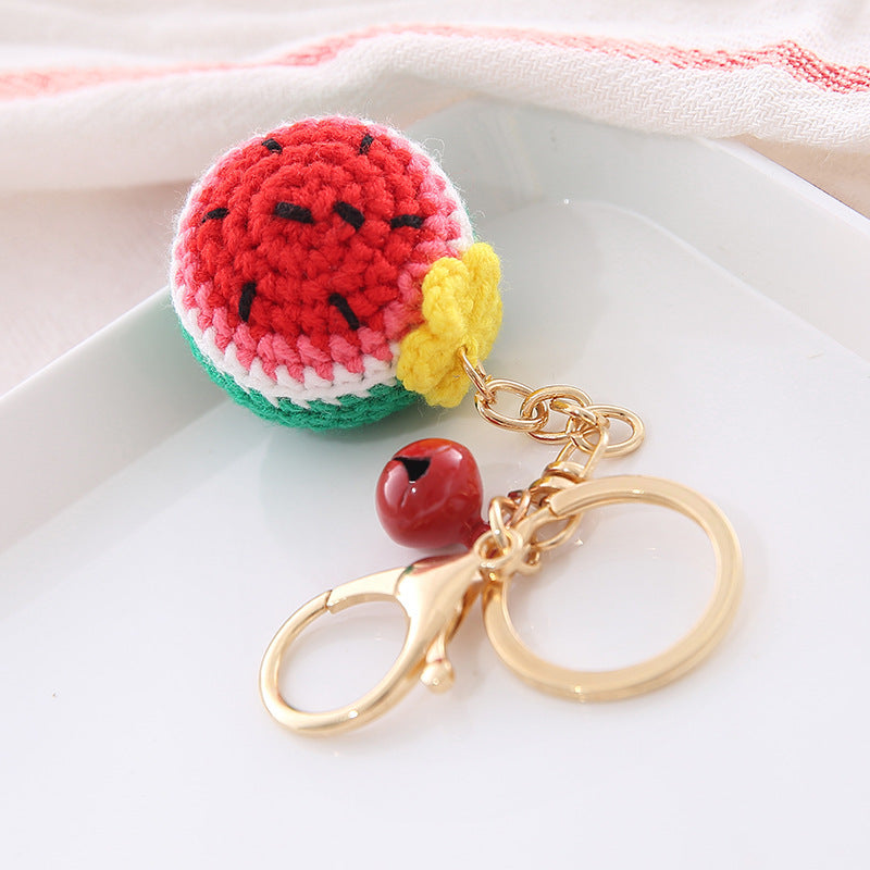 Creative Wool Ball Keychain - Soft Fruit-Inspired Pendant Chain