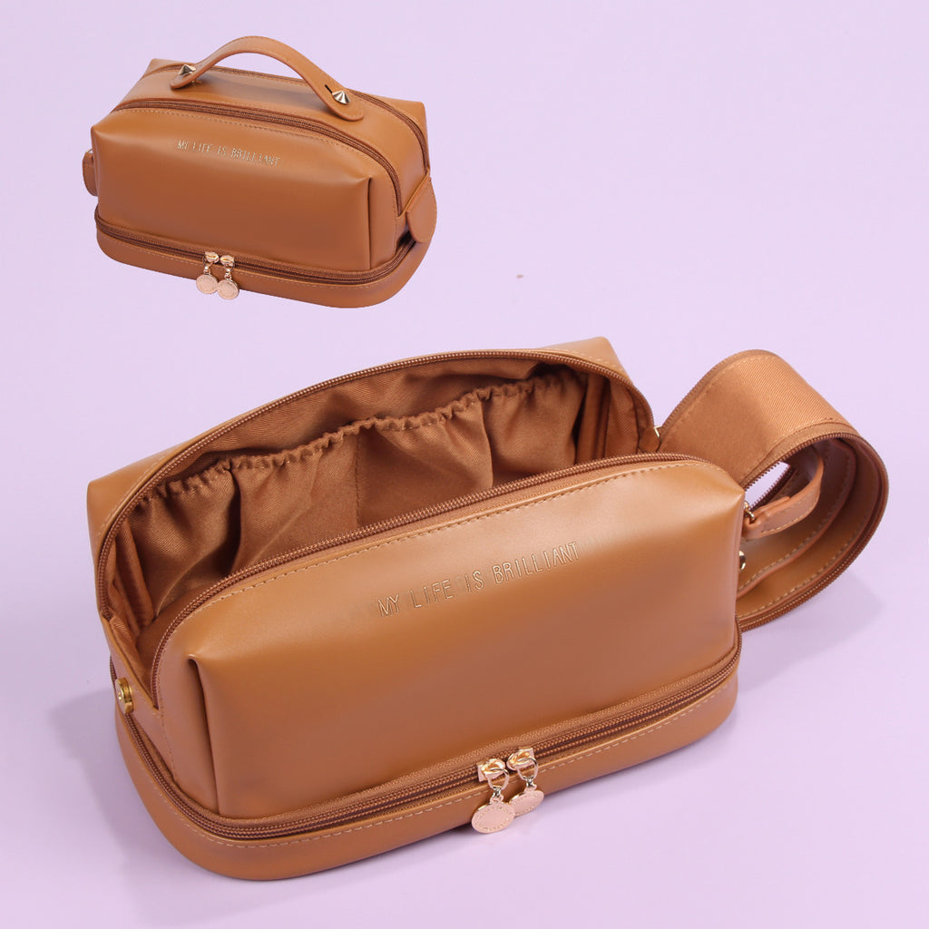 PU Leather Women's Cosmetic Bag Large Capacity Ins High Sense