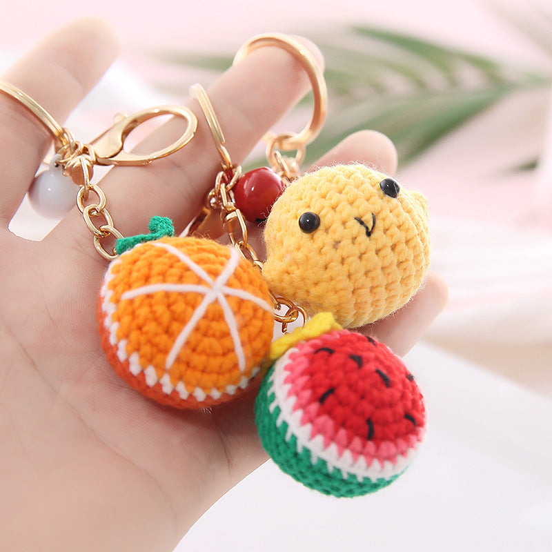 Creative Wool Ball Keychain - Soft Fruit-Inspired Pendant Chain