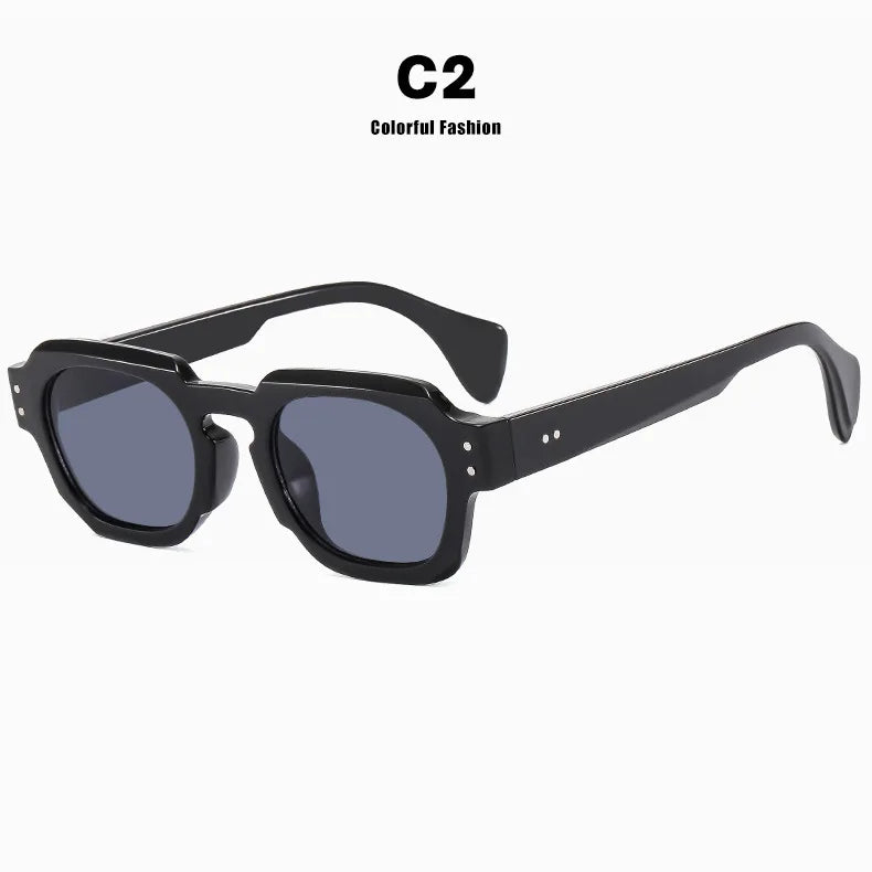 2025 Fashion Small Square Rivets Sunglasses Women Thick Frame Travel Sun Glasses Men's Ladies Sun Shades UV400 Unisex Eyewears