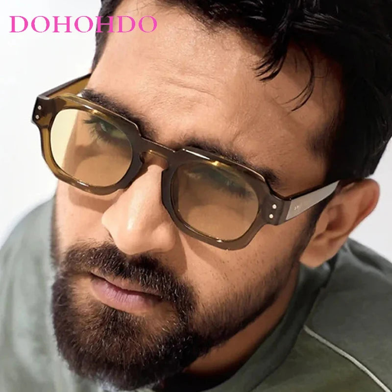 2025 Fashion Small Square Rivets Sunglasses Women Thick Frame Travel Sun Glasses Men's Ladies Sun Shades UV400 Unisex Eyewears