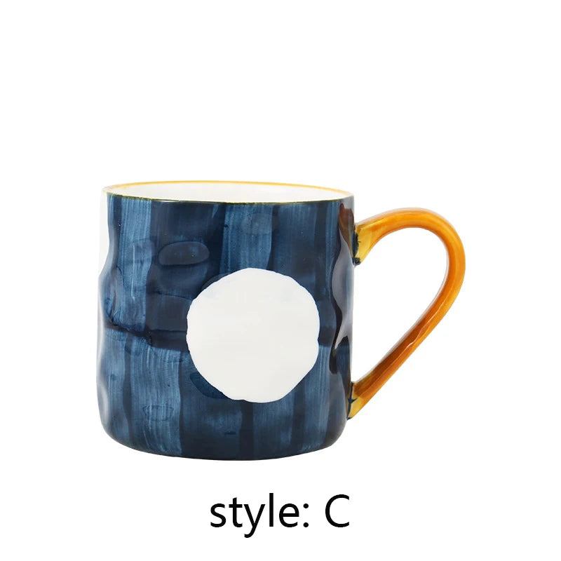400ml Japanese Ceramic Coffee Mug - Bumpy Surface Heat-Resistant Cup