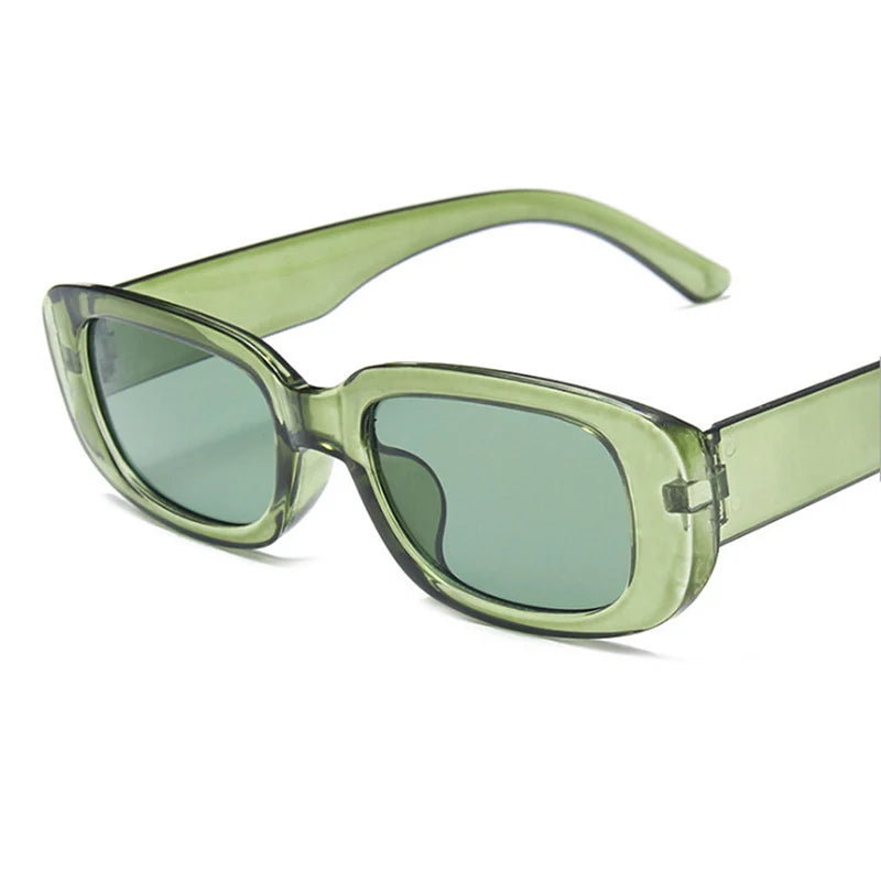 Fashion Black Square Sunglasses Woman Luxury Brand Small Rectangle Sun Glasses Female Gradient Clear Mirror Oculos De Sol