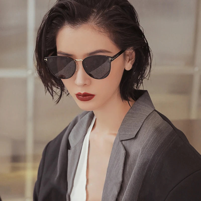 HBK Retro Polarized Sunglasses Woman Cat Eye Fashion Polar Sun Glasses Luxury Ladies Brand Ultralight Tourism Party Driving