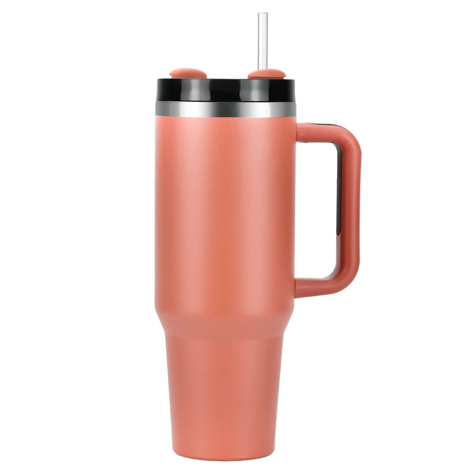 40oz Stainless Steel Tumbler with Handle & Straw - Vacuum Insulated Travel Mug