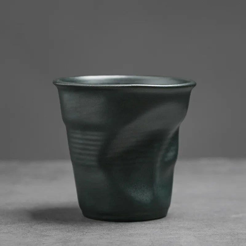 Mini Creative Irregular Coffee Cup - 90/180ml Retro Ceramic