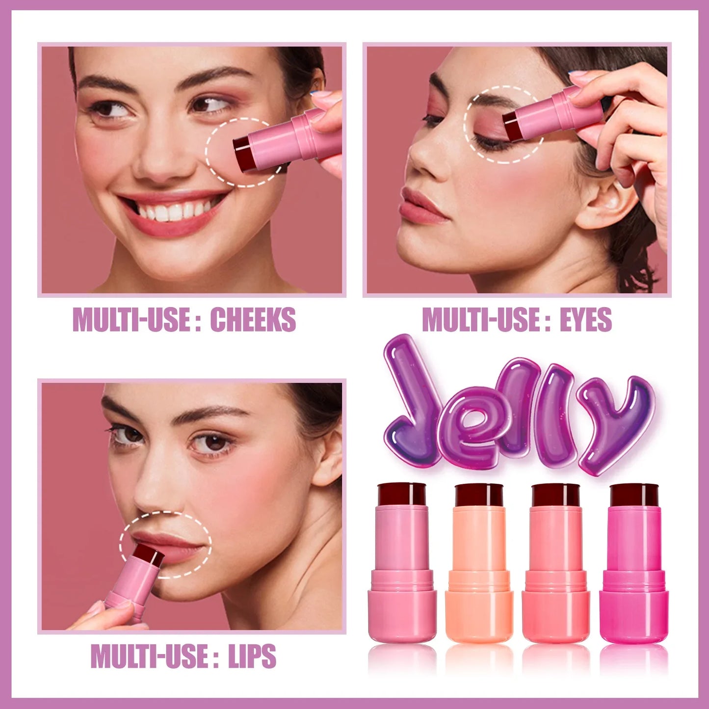 Multi-Purpose Jelly Blush Stick - 4 Colors