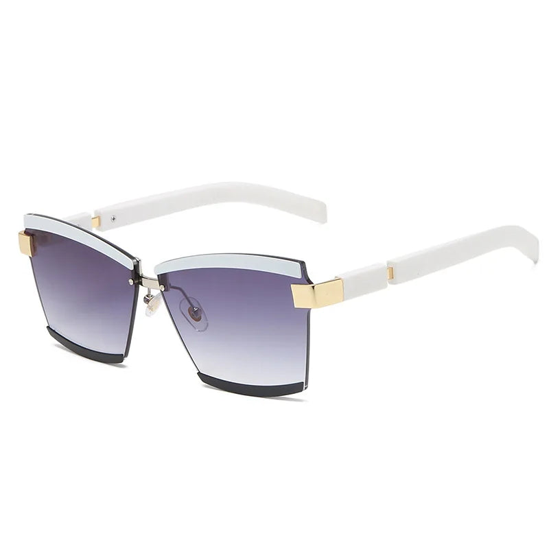 47391 Rimless Square Luxury Sunglasses Brand Designer Men Women Fashion Shades Uv400 Vintage Glasses