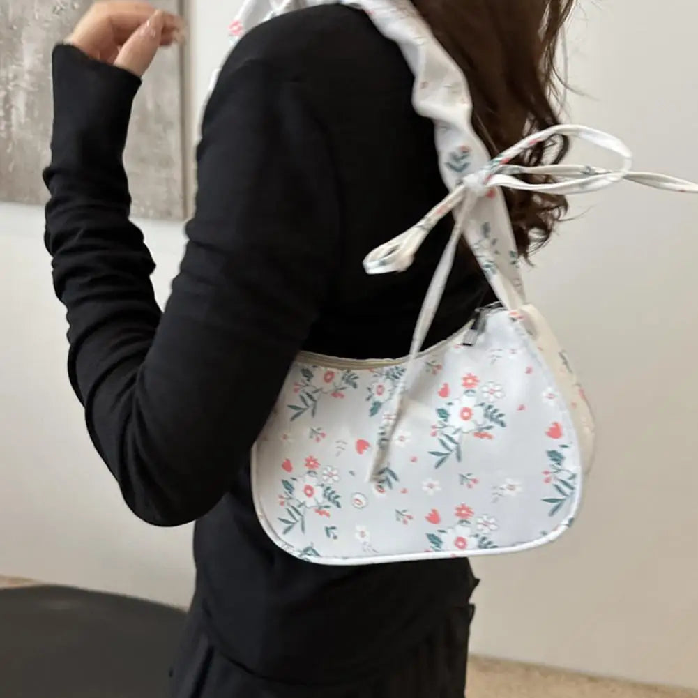 New Sweet Corduroy Tote Bag Trendy Gentle Zipper Underarm Bag Large Capacity Women Girl Y2k Strawberry Shoulder Bag