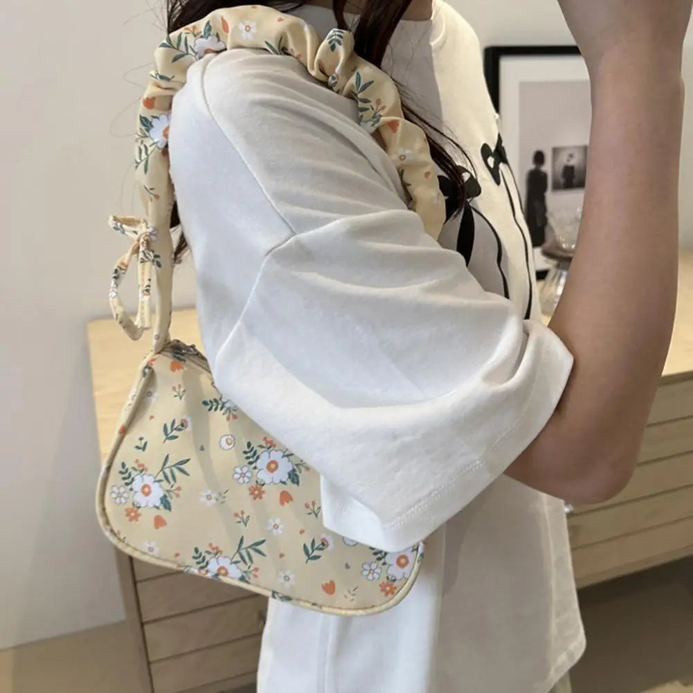 New Sweet Corduroy Tote Bag Trendy Gentle Zipper Underarm Bag Large Capacity Women Girl Y2k Strawberry Shoulder Bag