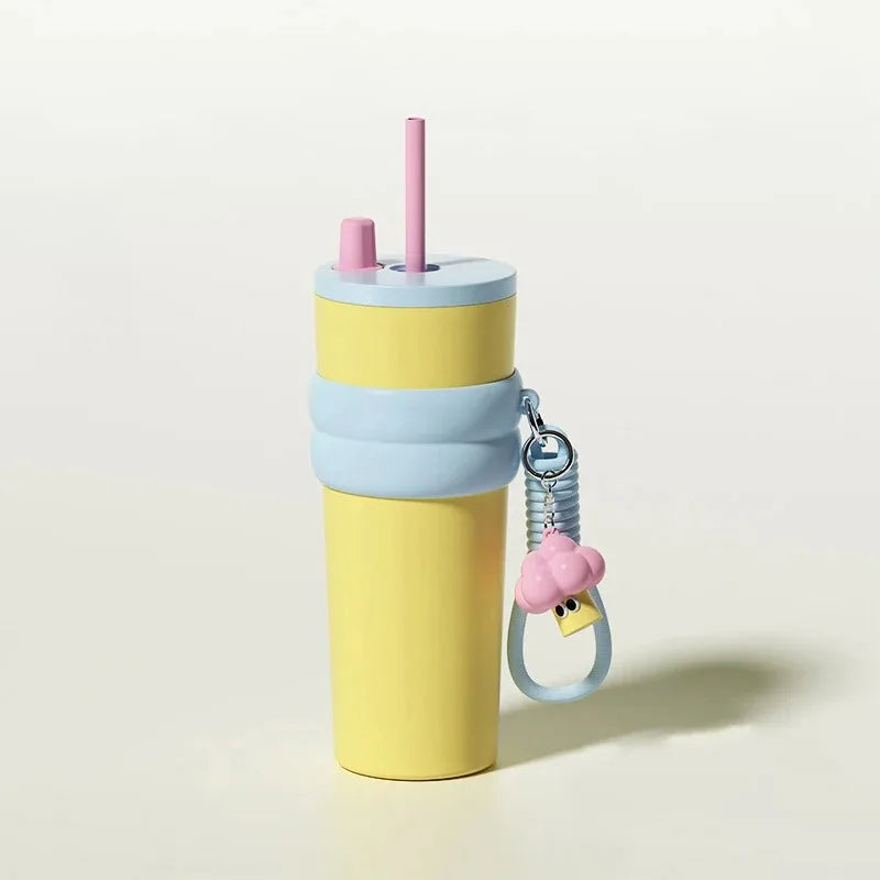 316 Stainless Steel Thermos Cup - Stylish Women's Portable Straw Tumbler