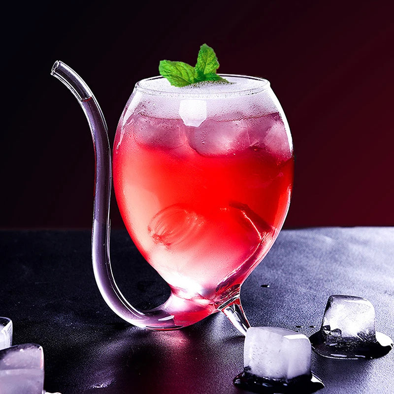 Vampire Cup Nordic Creative Straw Glass Cup Vampire Cup Personality Wine Glass Molecular Cocktail Glass