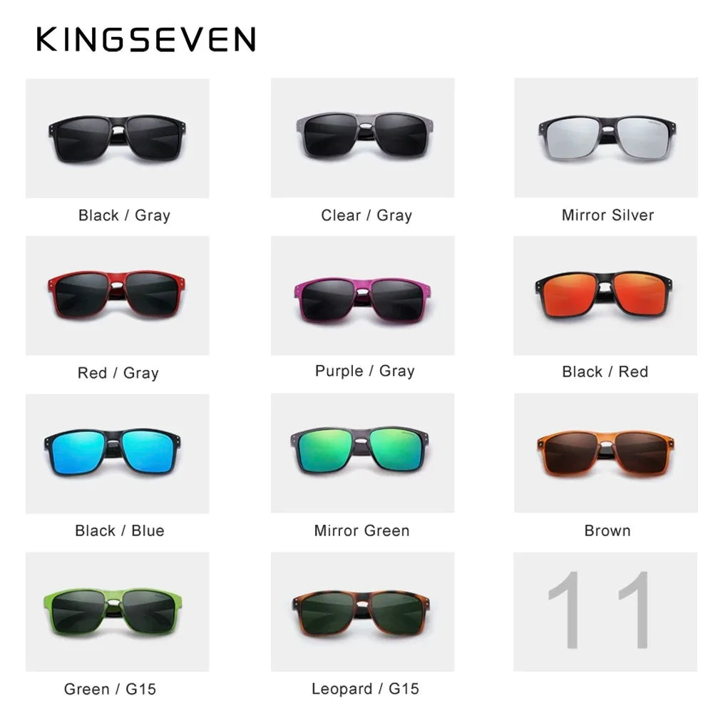 KINGSEVEN Rectangle Retro TR90 Polarized Sunglasses Women Men Cycling UV400 Climbing Glasses Anti-glare Outdoor Sports Eyewear