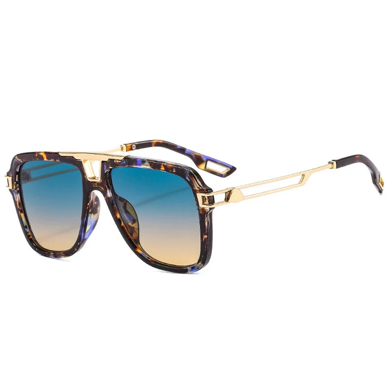 SHAUNA Retro Double Bridges Square Sunglasses Women Fashion Brand Designer Gradient Shades UV400 Men Trending Sun Glasses