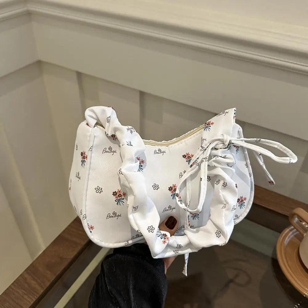 New Sweet Corduroy Tote Bag Trendy Gentle Zipper Underarm Bag Large Capacity Women Girl Y2k Strawberry Shoulder Bag