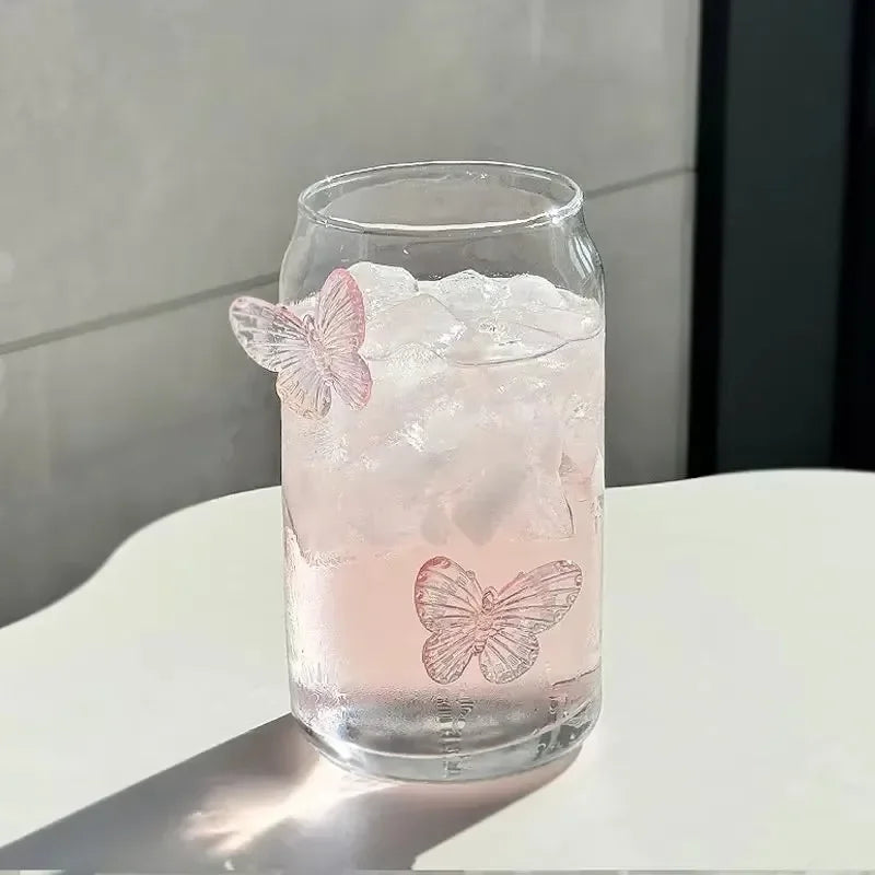 Bow Shaped Glass Water Cup - Cute Milk Coffee Cup