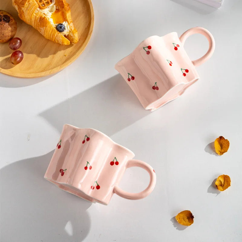 Cherry Print Ceramic Mug - Perfect Gift for Kids