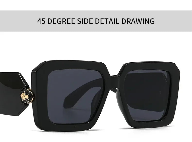 New Oversized Square Sunglasses Women For Female Luxury Brand Designer Vintage Sun Glasses Popular Punk Elegant Sexy Lady Shades