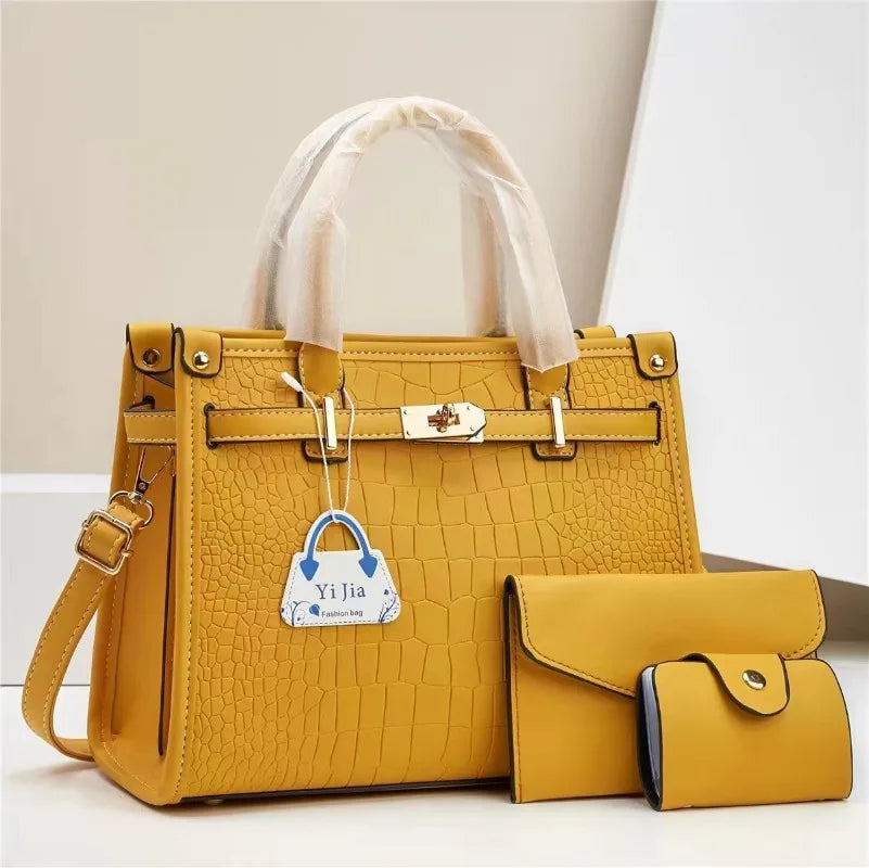 2025 Women's 3-Piece Tote Bag Set - Large Capacity Casual Handbag Collection