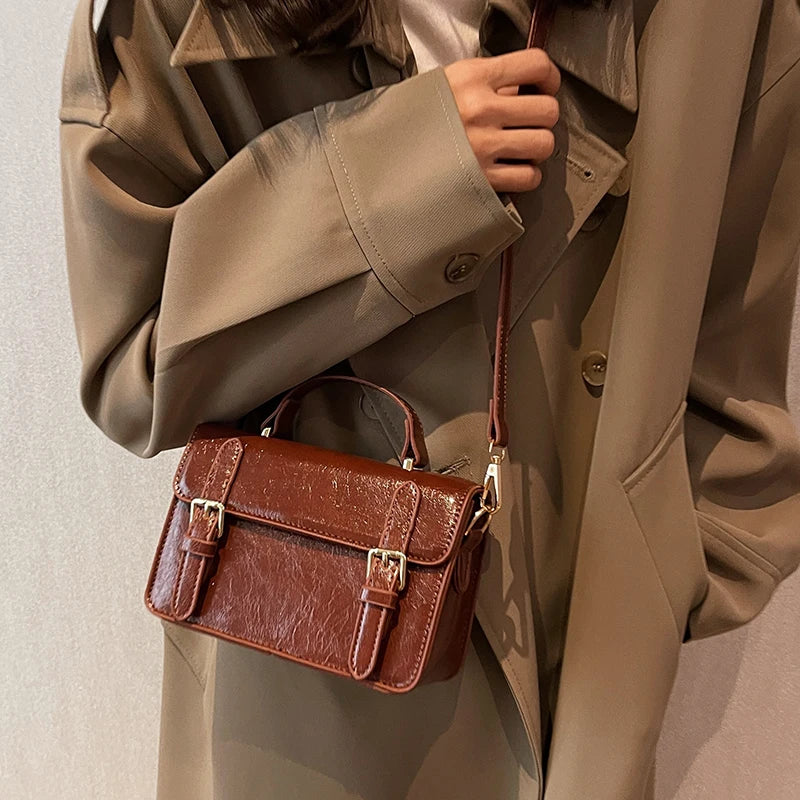 Vintage Women Handbag - Small PU Leather Shoulder Bag