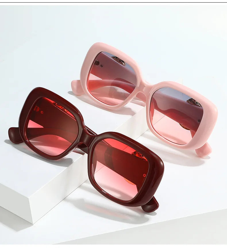Big Frame Luxury Brand Designer Vintage Square Sunglasses Women For Men Sun Glasses Punk Classic Outdoor Gold Leopard Shades