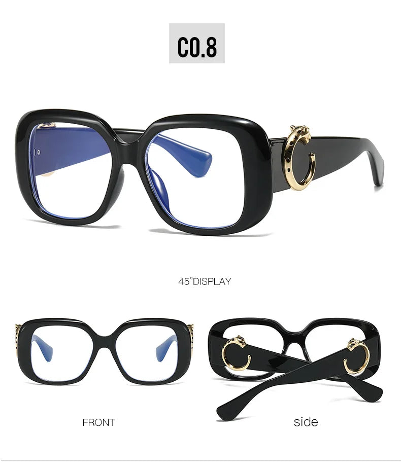 Big Frame Luxury Brand Designer Vintage Square Sunglasses Women For Men Sun Glasses Punk Classic Outdoor Gold Leopard Shades