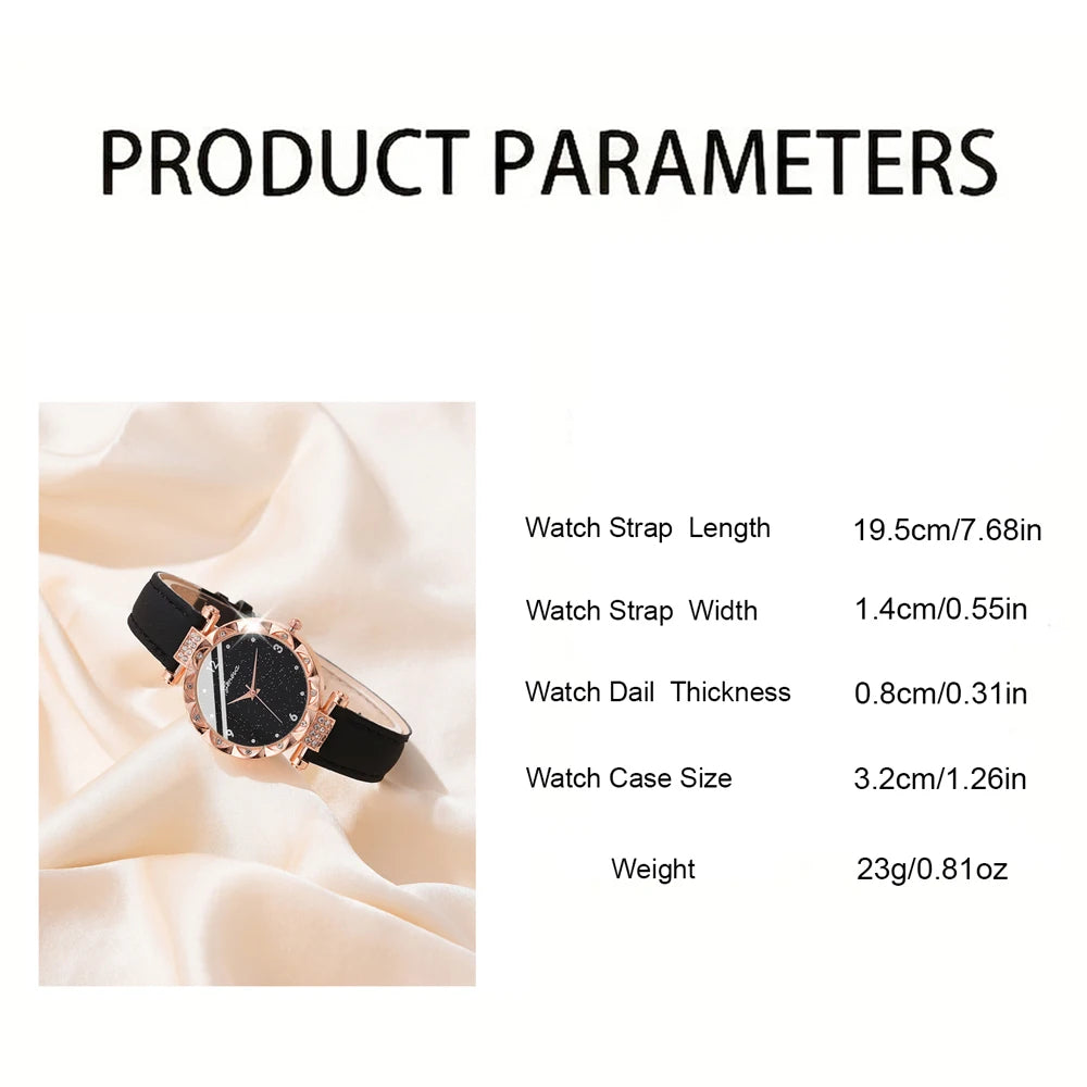 Women's Watch Set - 5pcs Luxury Rhinestone Quartz Watches