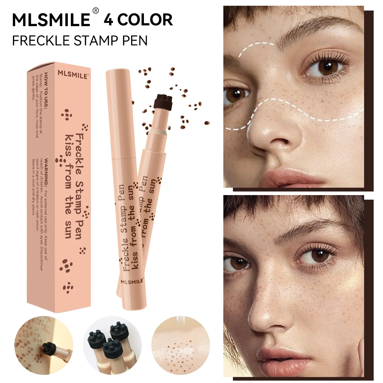 MLSMILE Natural Imitation freckle Pen is not easy to fade long-lasting waterproof quick dry easy to use stamp freckle dot pen