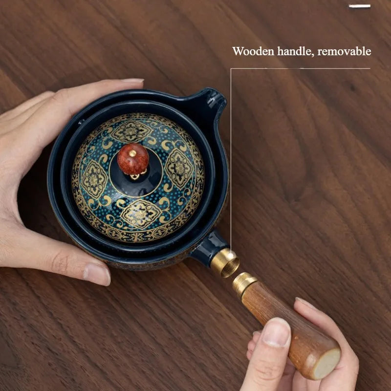 Automatic Rotating Ceramic Teapot - Kung Fu Tea Set